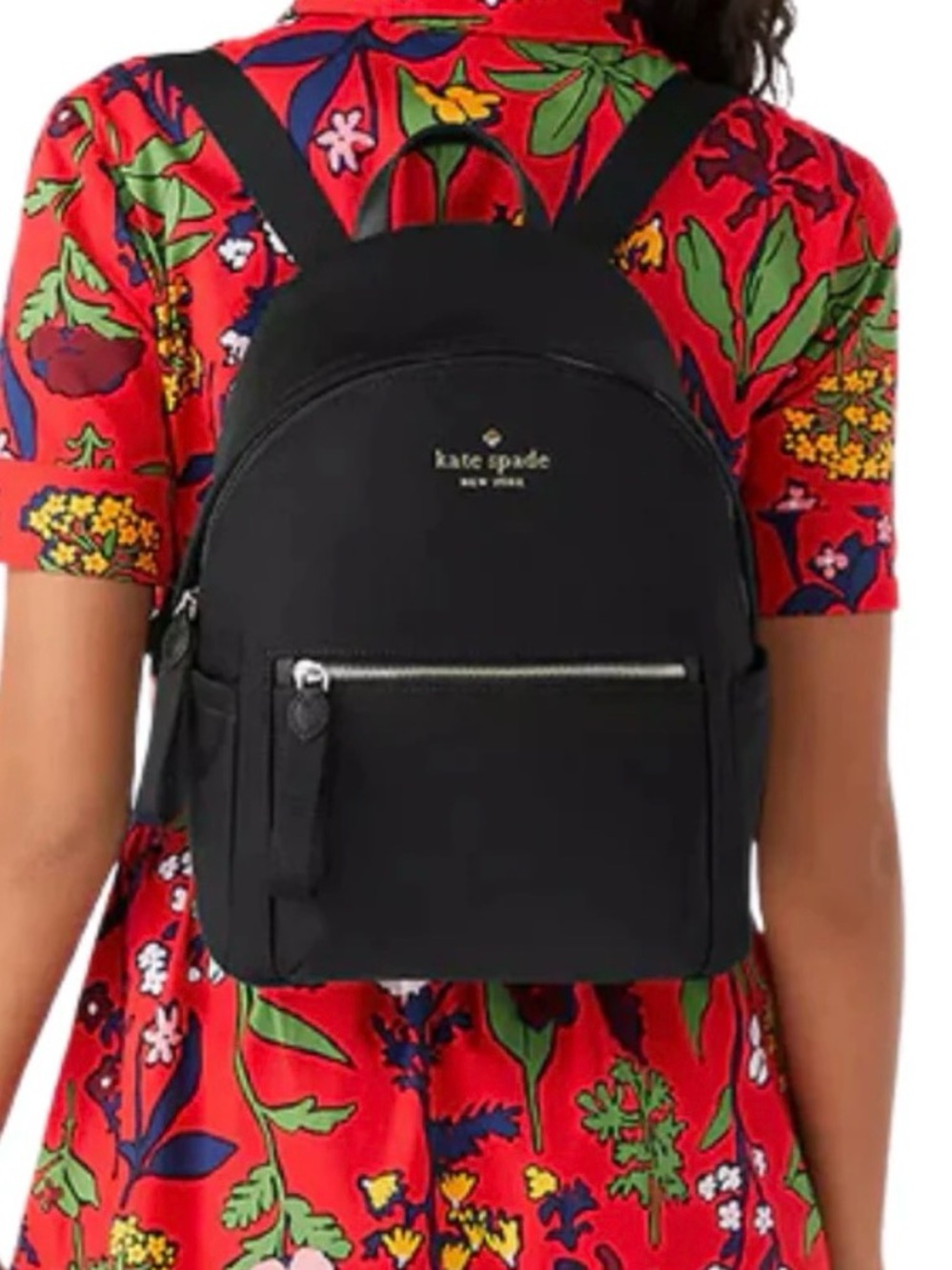 Kate Spade Black Chelsea Nylon Medium Backpack